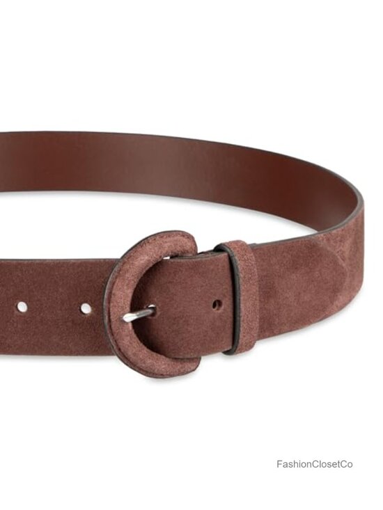 Genuine Leather Wide Width Belt Wrapped Buckle Cinch Strap main image 4